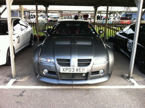 In the pits at Goodwood